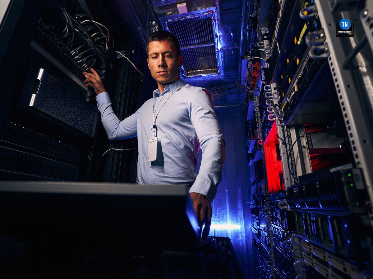 Data center engineer setting up network infrastructure - PC Repair Chattanooga